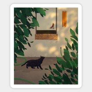 Cat in the Courtyard II Magnet